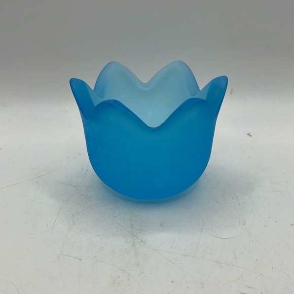 Iittala Other - Vtg Iittala Tulip Frosted Glass Votive Tealight Candle Holder Collectible Blue